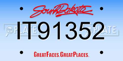 IT91352 South Dakota License Plate