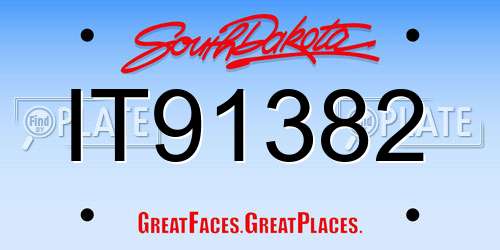 IT91382 South Dakota License Plate