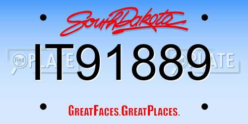 IT91889 South Dakota License Plate