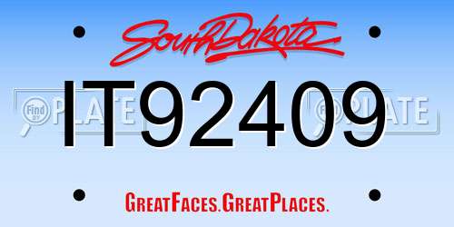 IT92409 South Dakota License Plate