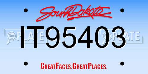 IT95403 South Dakota License Plate