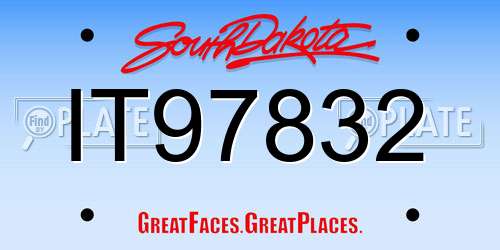 IT97832 South Dakota License Plate