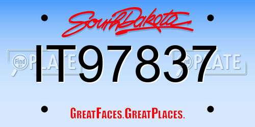 IT97837 South Dakota License Plate