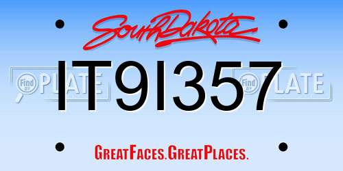 IT9I357 South Dakota License Plate
