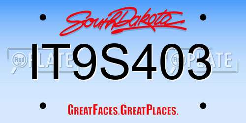 IT9S403 South Dakota License Plate