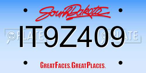 IT9Z409 South Dakota License Plate