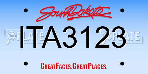 ITA3123 South Dakota License Plate