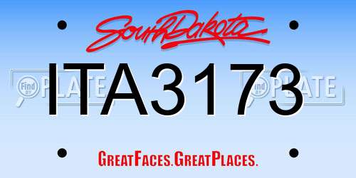 ITA3173 South Dakota License Plate