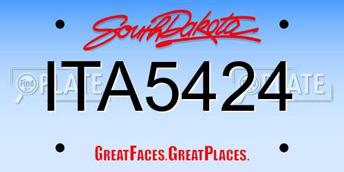 ITA5424 South Dakota License Plate