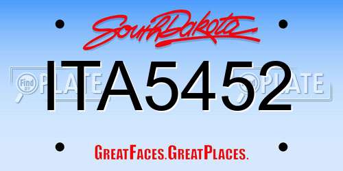 ITA5452 South Dakota License Plate