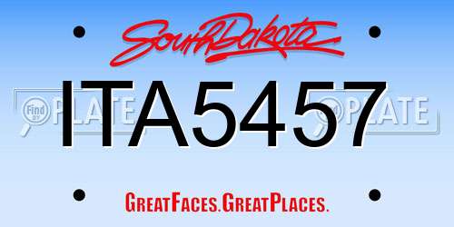 ITA5457 South Dakota License Plate