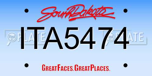ITA5474 South Dakota License Plate