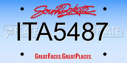ITA5487 South Dakota License Plate