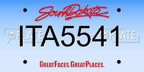 ITA5541 South Dakota License Plate