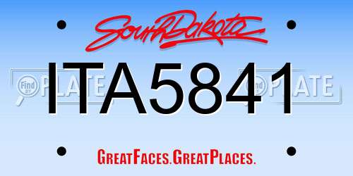 ITA5841 South Dakota License Plate