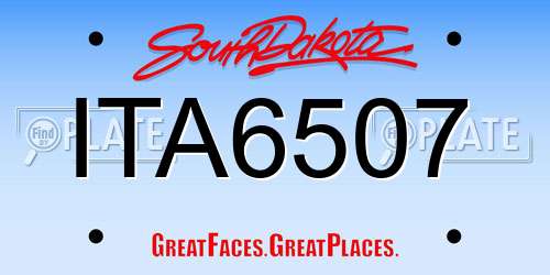 ITA6507 South Dakota License Plate