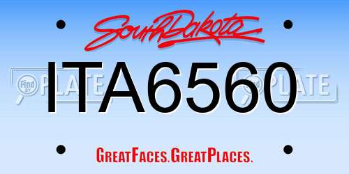 ITA6560 South Dakota License Plate