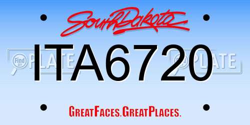 ITA6720 South Dakota License Plate