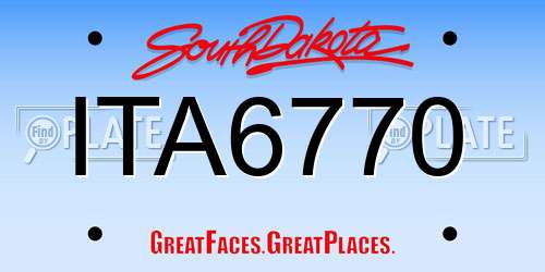 ITA6770 South Dakota License Plate