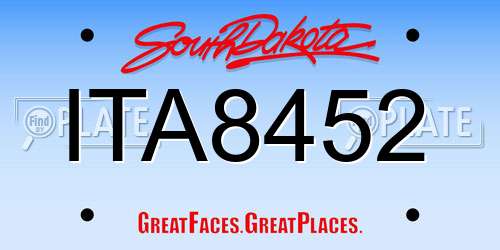 ITA8452 South Dakota License Plate