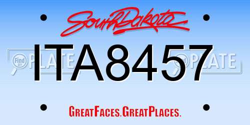 ITA8457 South Dakota License Plate