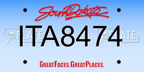 ITA8474 South Dakota License Plate