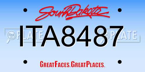 ITA8487 South Dakota License Plate