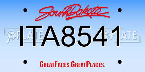 ITA8541 South Dakota License Plate
