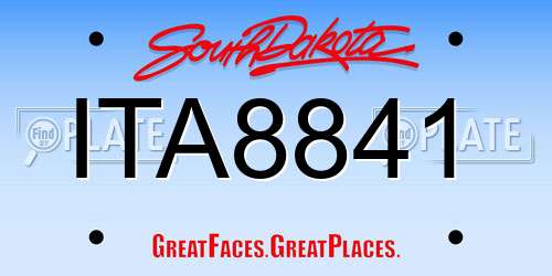 ITA8841 South Dakota License Plate