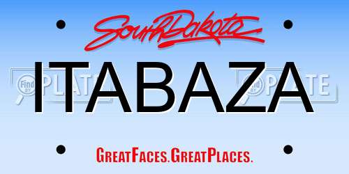 ITABAZA South Dakota License Plate