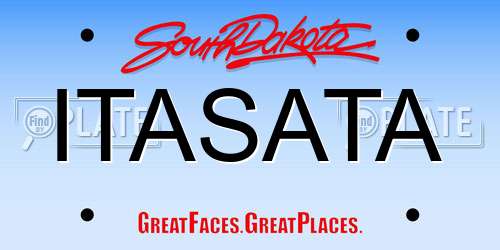 ITASATA South Dakota License Plate