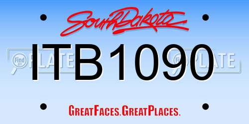 ITB1090 South Dakota License Plate