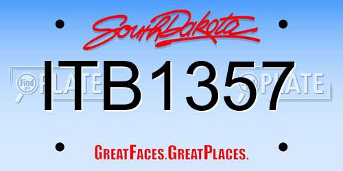 ITB1357 South Dakota License Plate