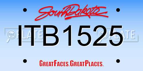 ITB1525 South Dakota License Plate