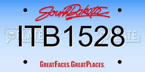 ITB1528 South Dakota License Plate