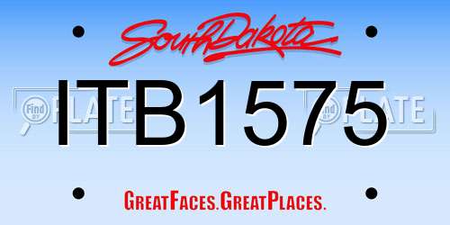 ITB1575 South Dakota License Plate