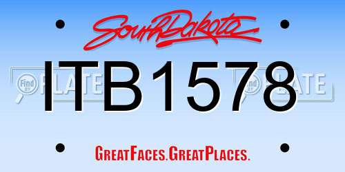 ITB1578 South Dakota License Plate