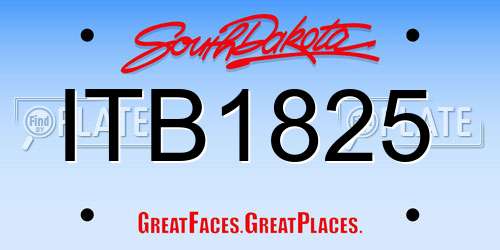 ITB1825 South Dakota License Plate