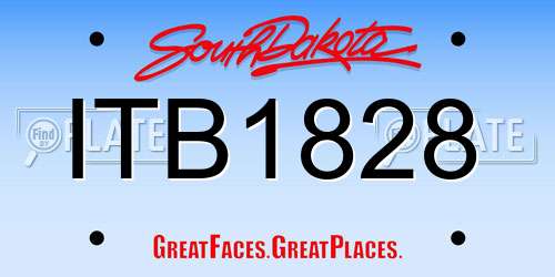 ITB1828 South Dakota License Plate