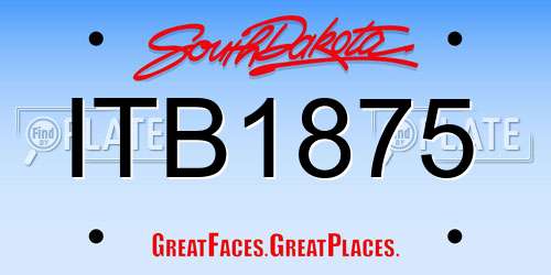 ITB1875 South Dakota License Plate