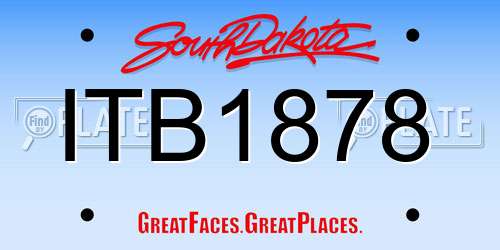 ITB1878 South Dakota License Plate