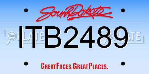 ITB2489 South Dakota License Plate
