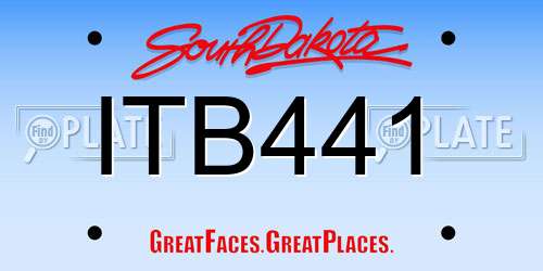 ITB441 South Dakota License Plate