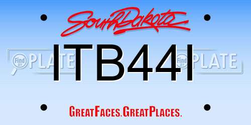 ITB44I South Dakota License Plate