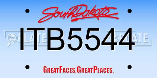 ITB5544 South Dakota License Plate