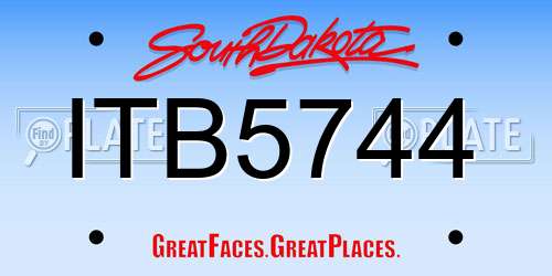 ITB5744 South Dakota License Plate