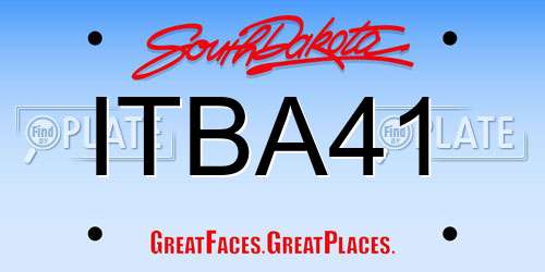 ITBA41 South Dakota License Plate