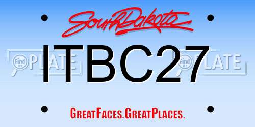 ITBC27 South Dakota License Plate