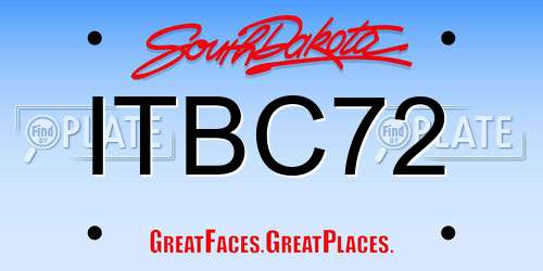 ITBC72 South Dakota License Plate