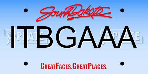 ITBGAAA South Dakota License Plate